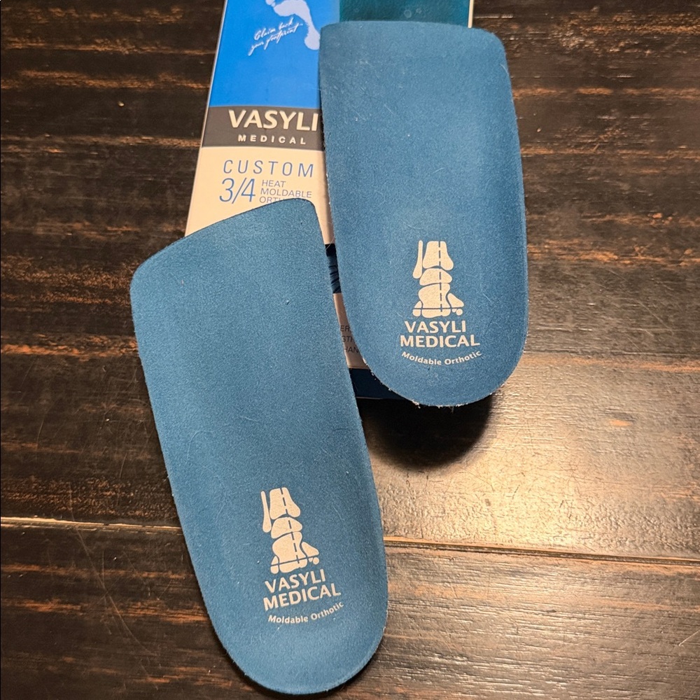 VASILY Unisex 3/4 Blue Orthotic Insoles medium moldable custom inserts for shoes